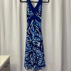 Blue floral midi dress